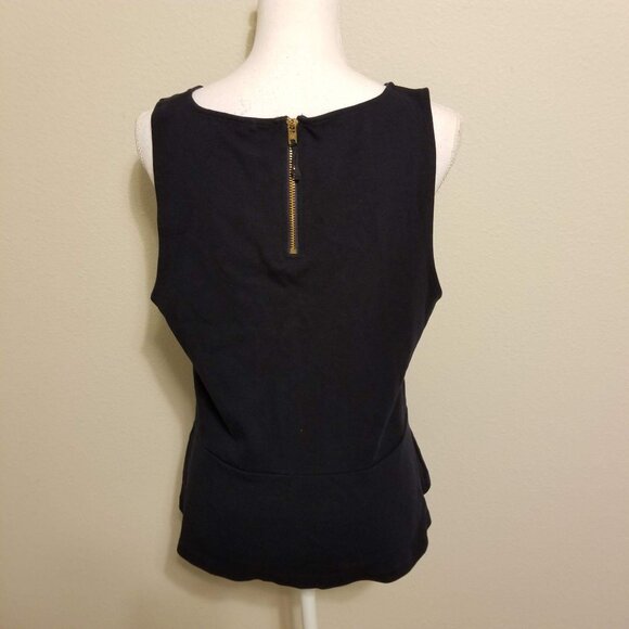 J.Crew Womens Black Peplum Sleeveless Top W/ Back Zipper - Large - Picture 4 of 5